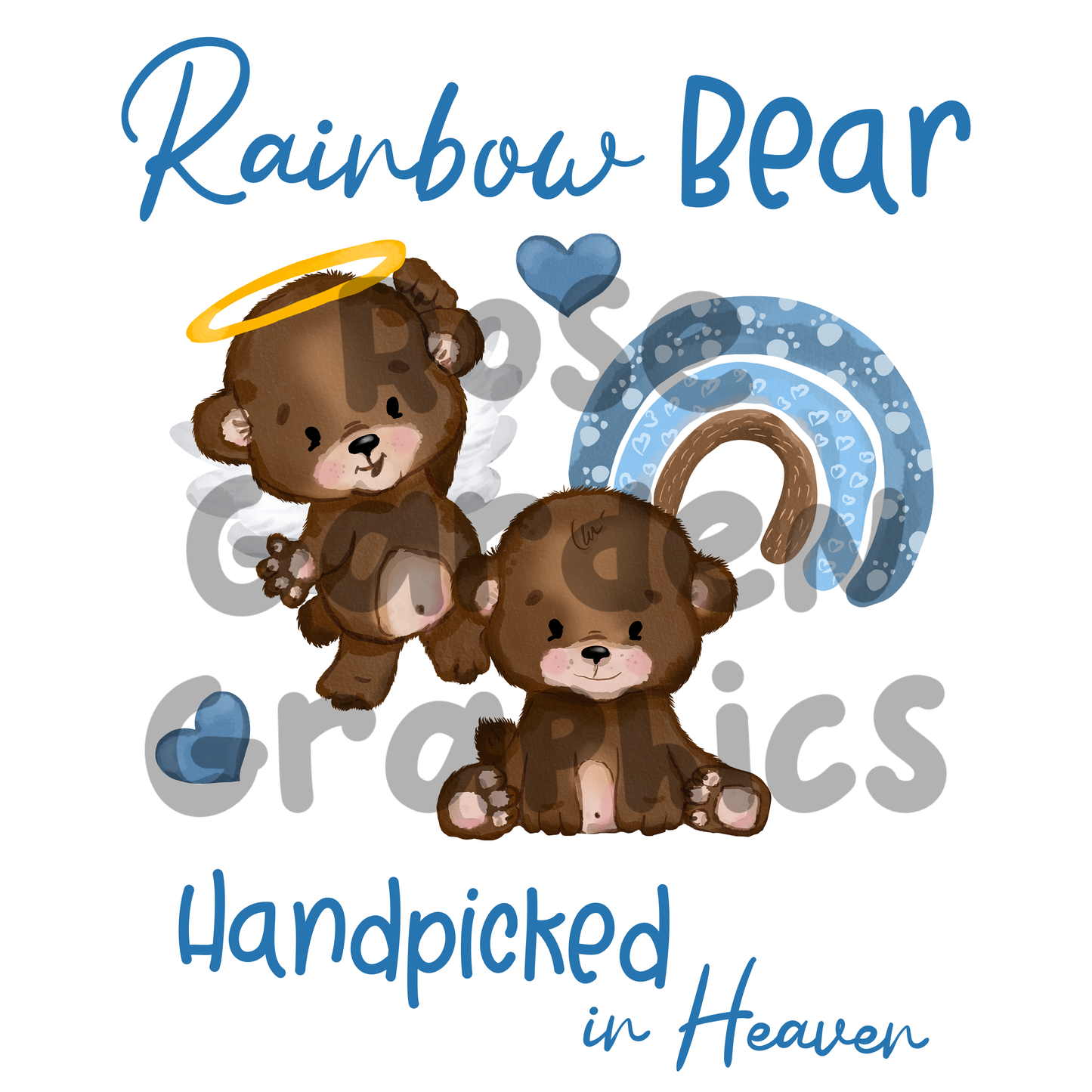 Rainbow Bear Blue 2 PNGs Bundle