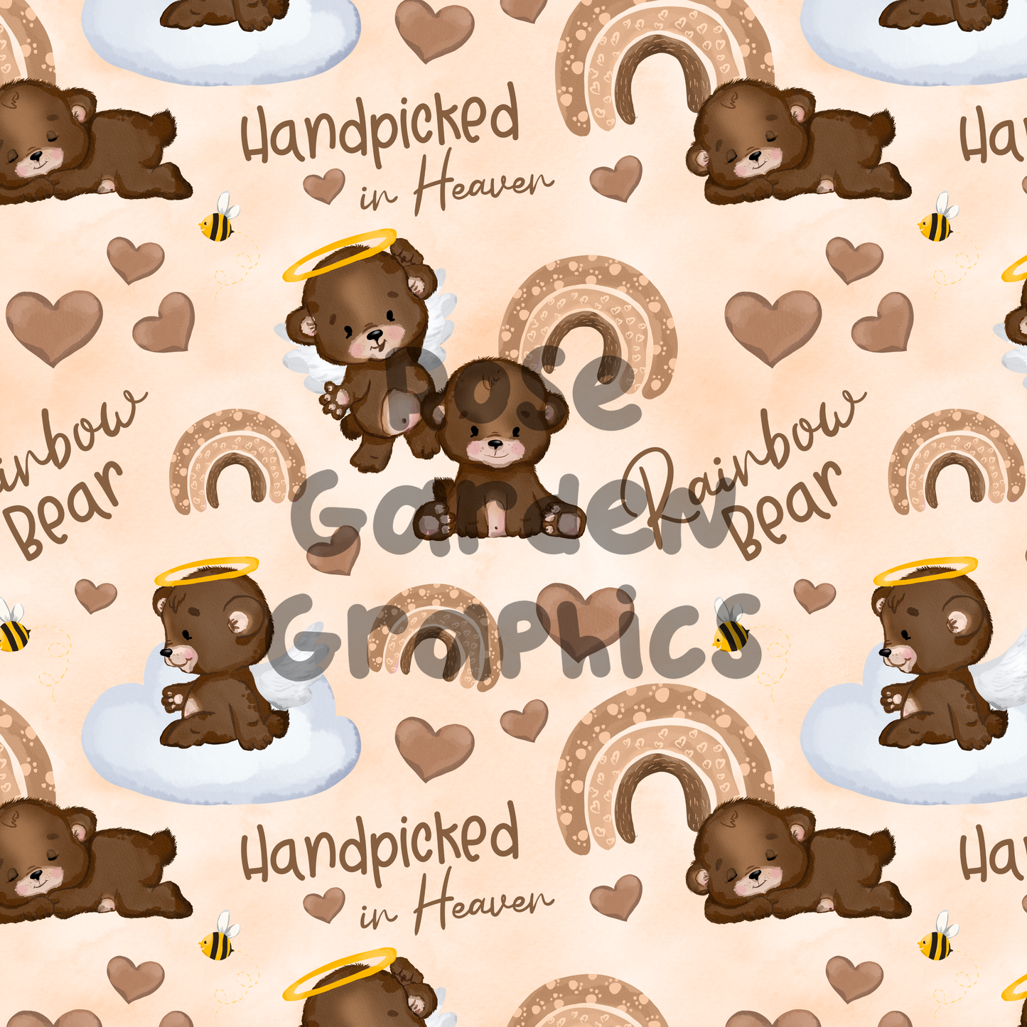 Rainbow Bear Neutral 2 Seamless Images Bundle