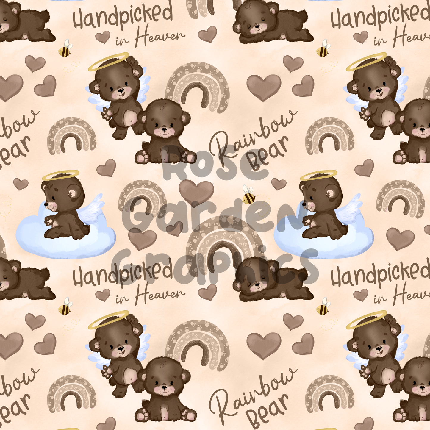 Rainbow Bear Neutral 2 Seamless Images Bundle