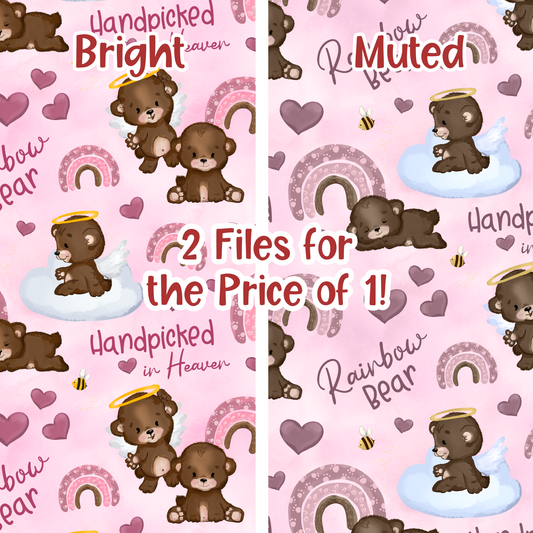 Rainbow Bear Pink 2 Seamless Images Bundle