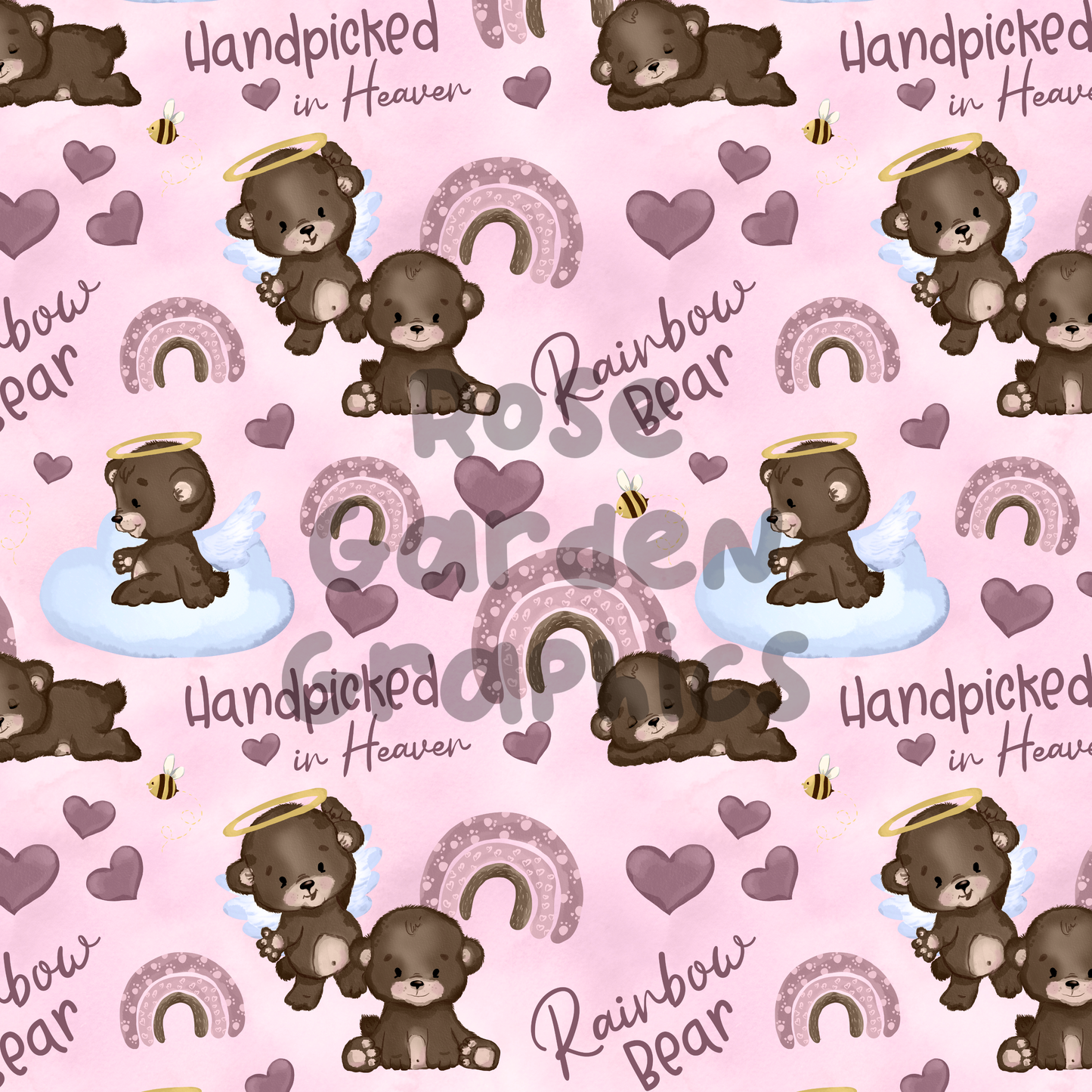 Rainbow Bear Pink 2 Seamless Images Bundle