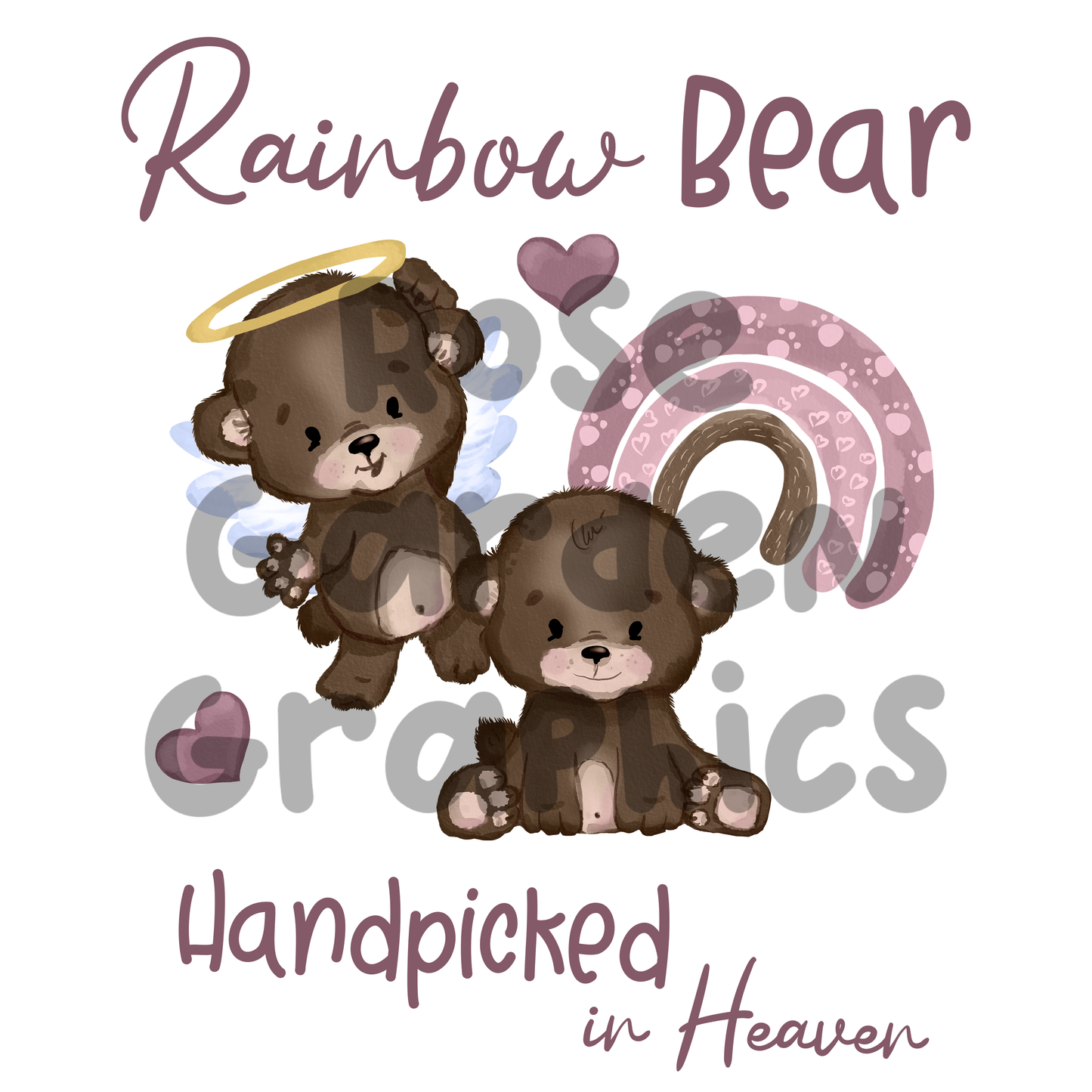 Rainbow Bear Pink 2 PNGs Bundle