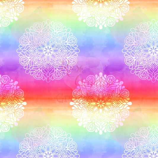 Imagen perfecta de mandalas de arco iris acuarela