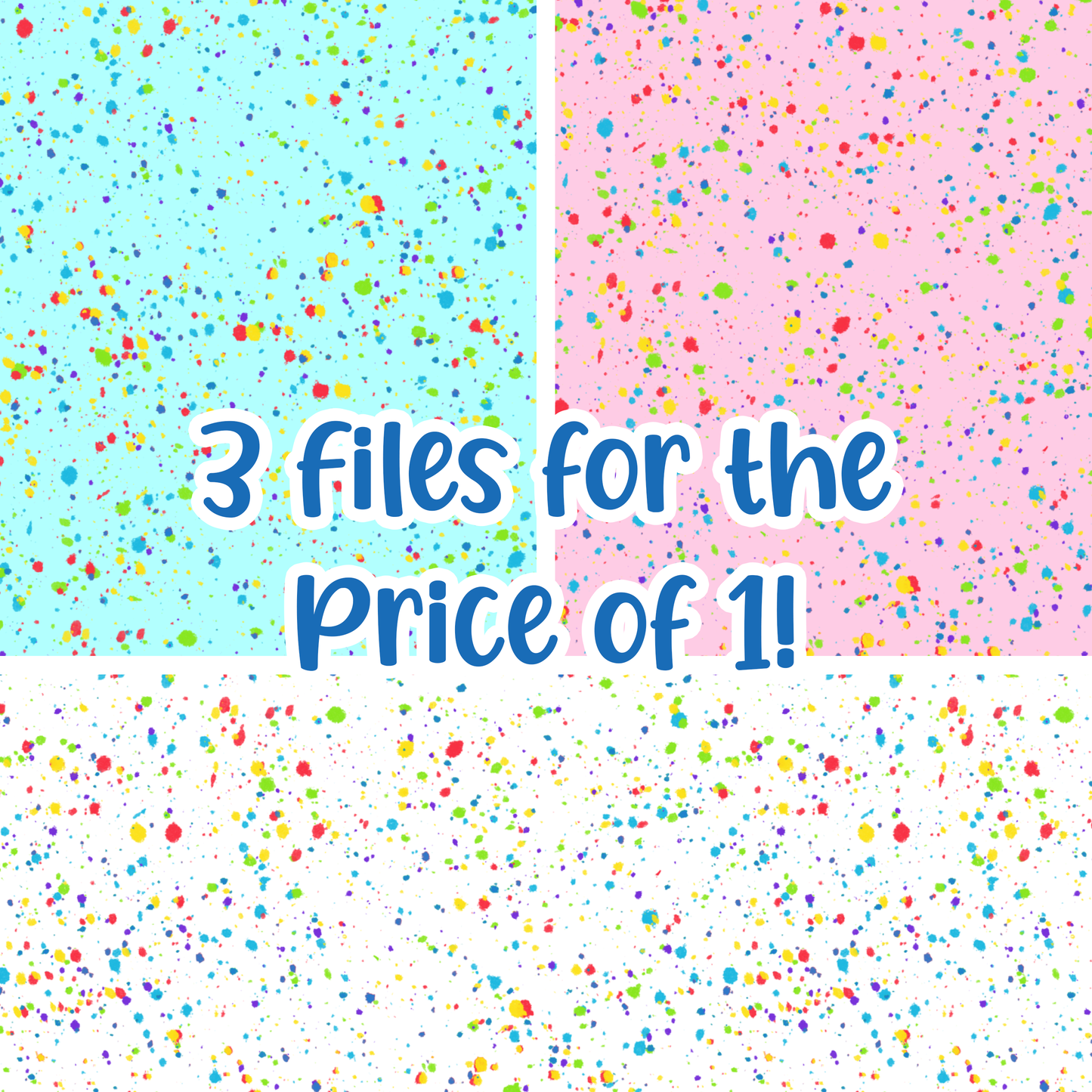 Rainbow Splatter 3 Seamless Images Bundle