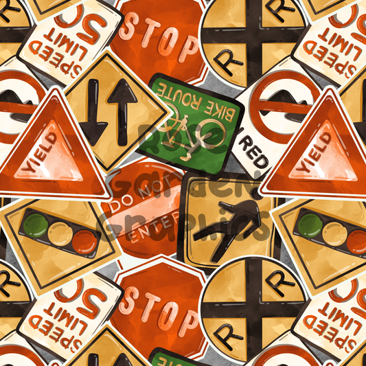 Road Signs Seamless Image