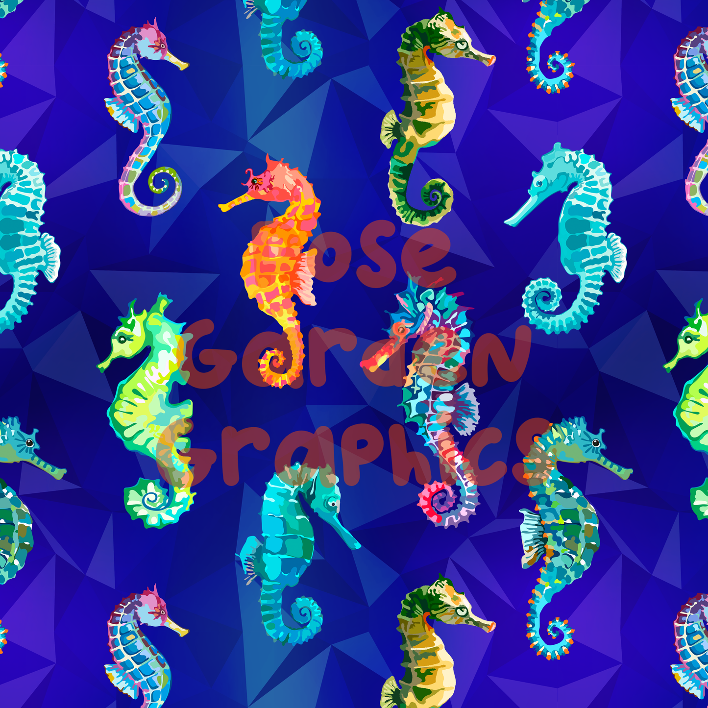 Seahorse Mosaic Seamless Image