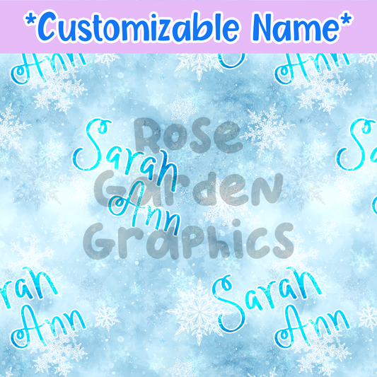 Snowflakes Custom Name Seamless File ($5 per name file)