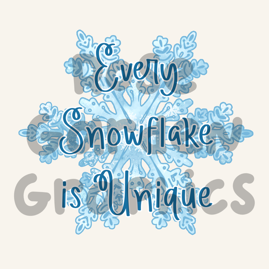 Snowflakes "Every Snowflake is Unique" PNG