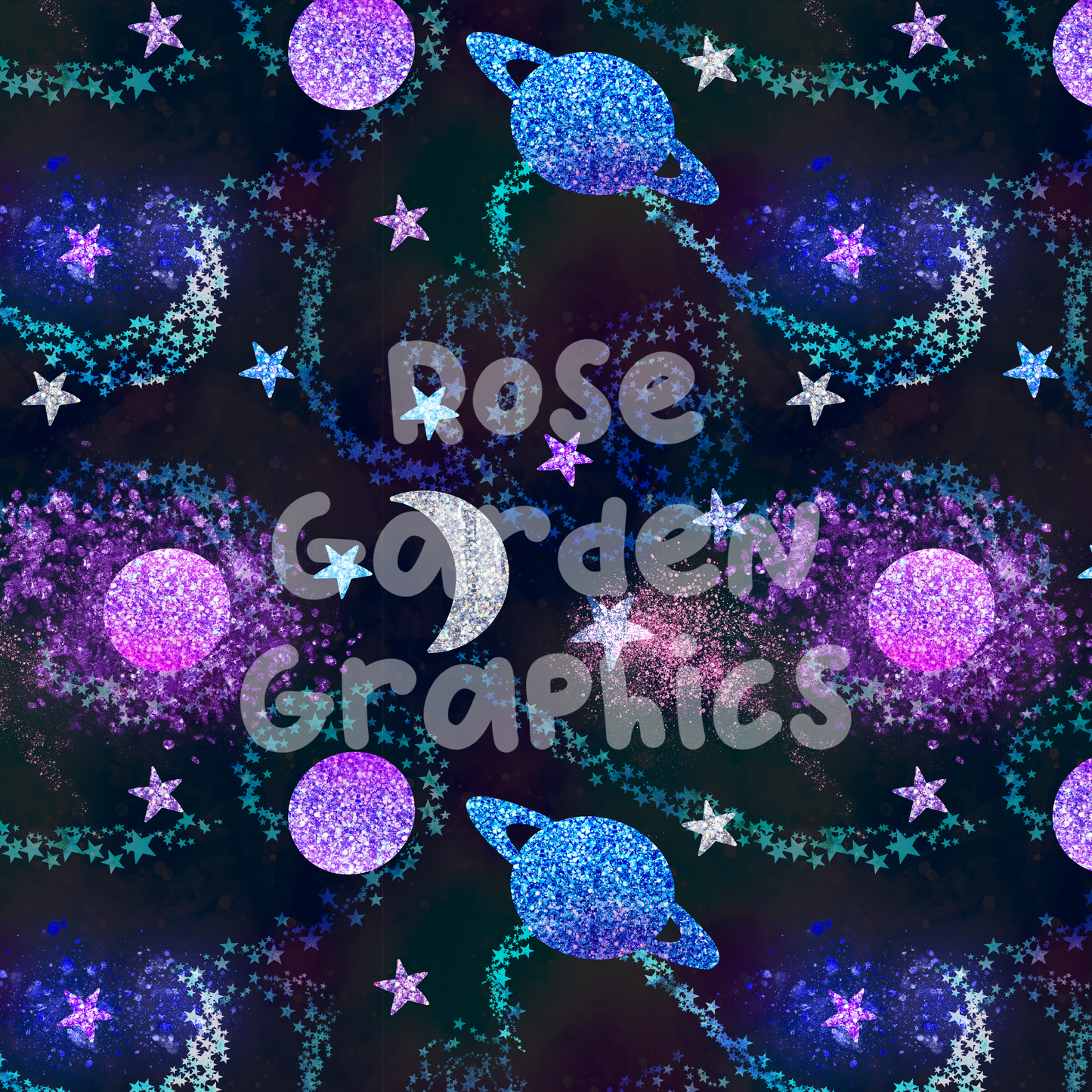 Sparkle Galaxy (Dark) Seamless Image