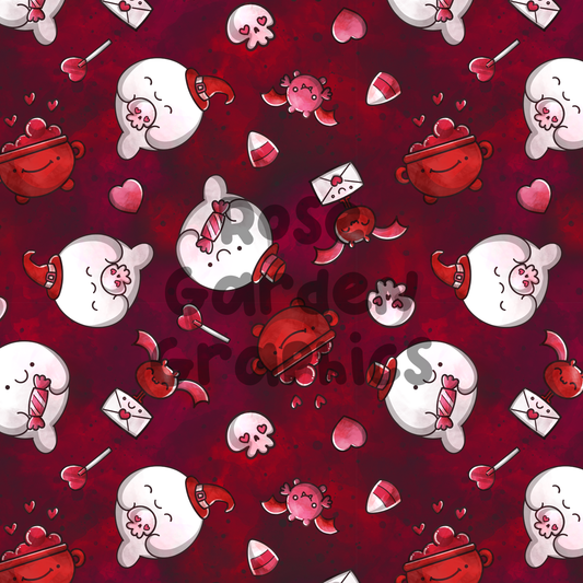 Spooky Valentine Cute Seamless Image