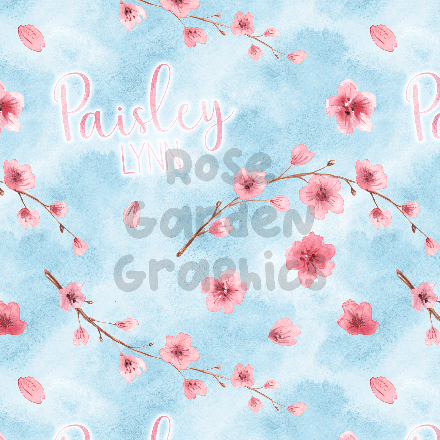 Spring Blossoms Custom Name Seamless File ($5 per name file)