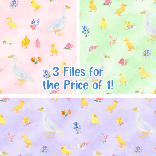 Spring Duck 3 Seamless Images Bundle