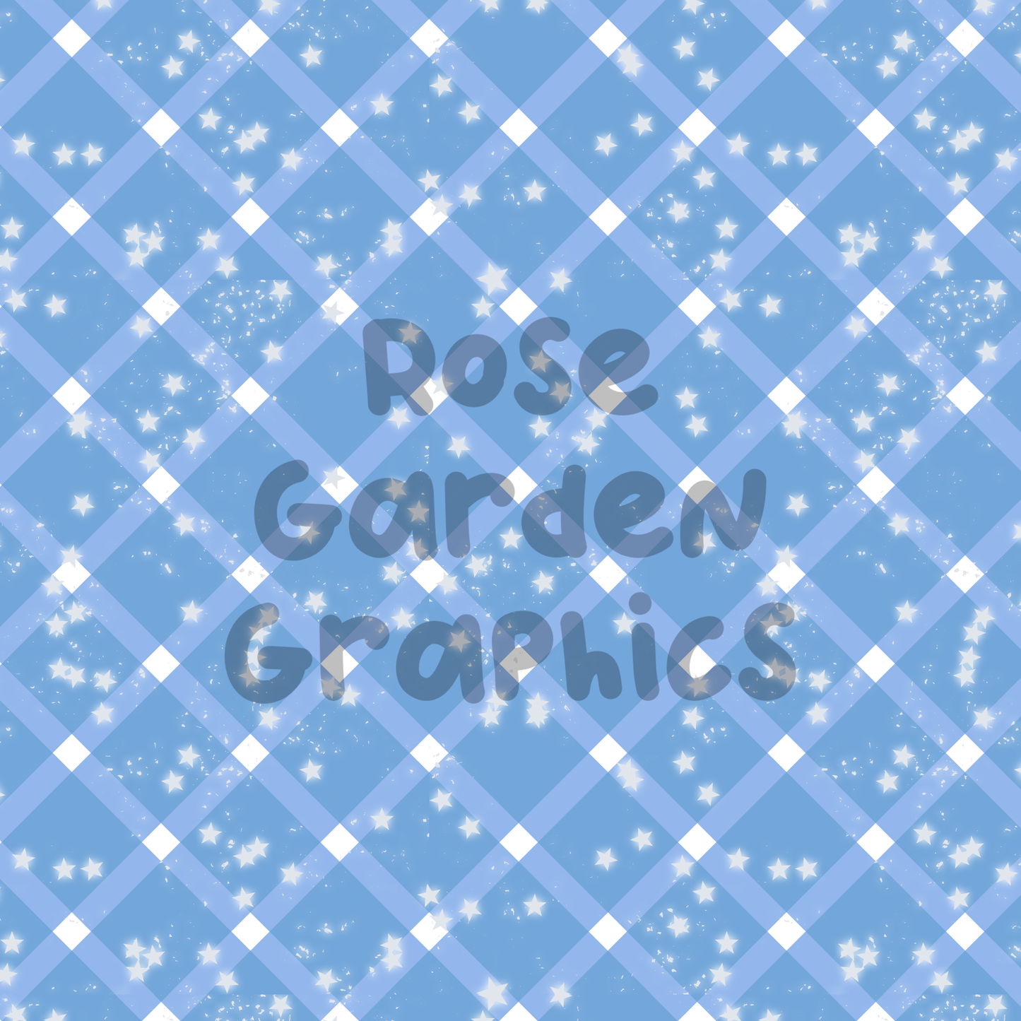 Starry Blue Gingham Seamless Image