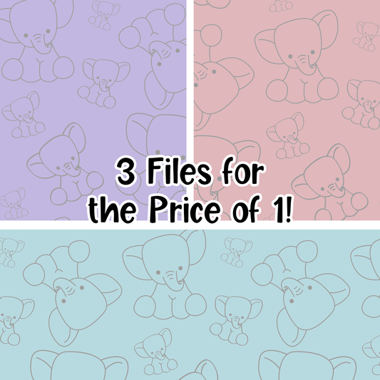 Stuffed Elephants 3 Seamless Images Bundle