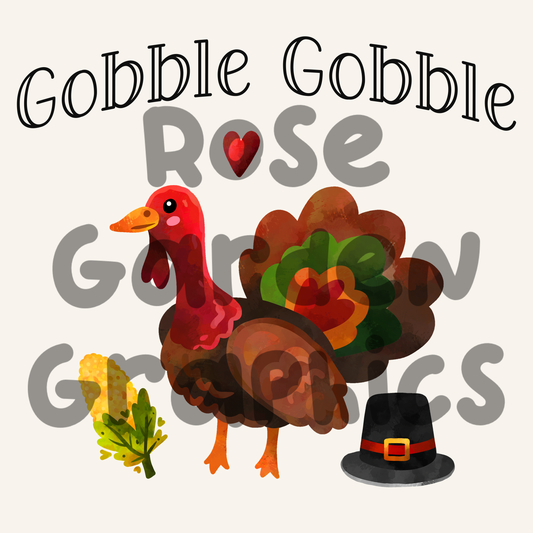 Pavo de Acción de Gracias "Gobble Gobble" PNG