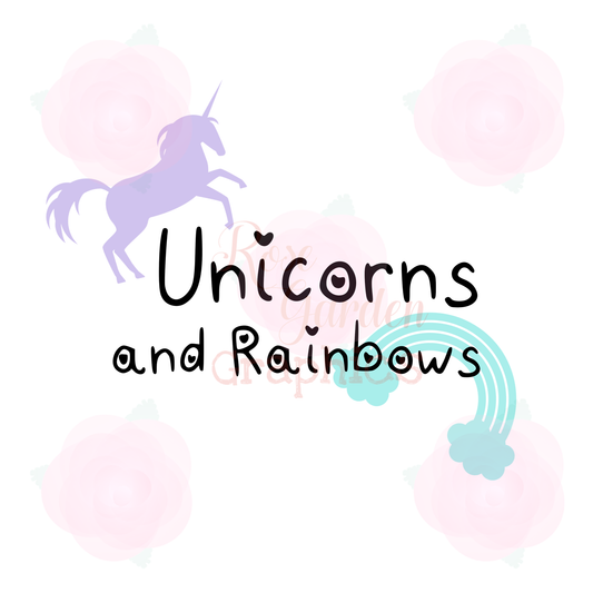 Unicornios y arcoiris PNG