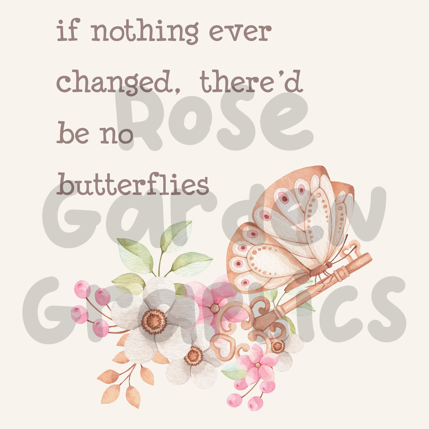 Mariposas vintage "Si nada cambiara, no habría mariposas" PNG