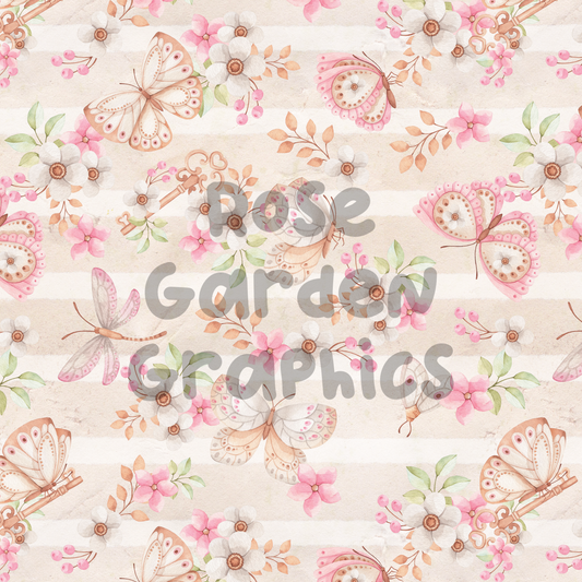 Vintage Butterflies Seamless Image