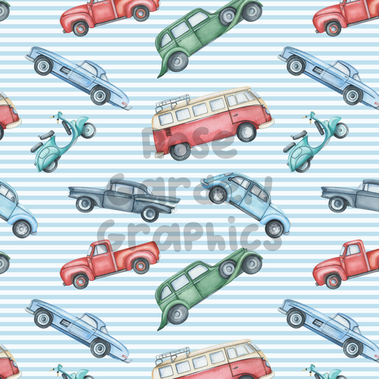 Imagen perfecta de acuarela de coches antiguos