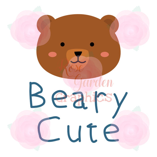 Cute Animal Puns “Beary Cute” PNG